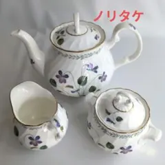 ボーンチャイナ ノリタケ　花柄 ティー　 シュガーポット　クリーマー 未使用品