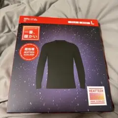 UNIQLO ヒートテック クルーネックT(長袖) L ブラック　メンズ