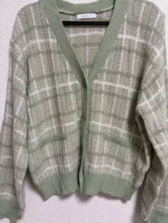 長袖 カーディガン グリーン