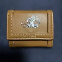 TOM and JERRY 三つ折り財布 ブラウン