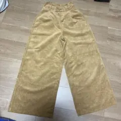 GU ワイドパンツ　コーデュロイ　ブラウン　Sサイズ
