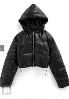 ブラック クロップドダウンジャケット