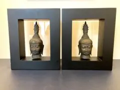 スタイリッシュな仏頭像 フレーム付き2点