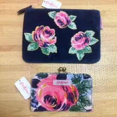 【最終価格】ベルベット バラ柄 財布とポーチ キャスキッドソン 新品未使用