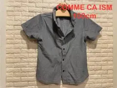 【COMME CA ISM】コムサ　グレー半袖シャツ100cm前開き襟付き