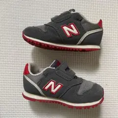 New Balance 373 ベビーシューズ グレー/レッド