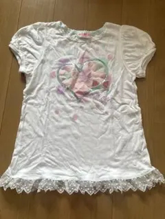 mezzo piano メゾピアノ Tシャツ 130 ハート スパンコール　刺繍