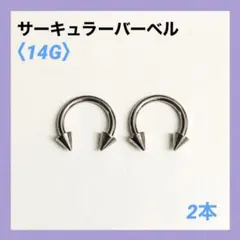 2本　サーキュラーバーベル　14G内径10mm、コーン4mm ボディピアス