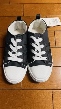 黒白レースアップスニーカー 21.0cm