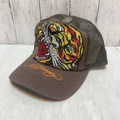 未使用⭐️ Ed Hardy エド ハーディー キャップ　メッシュ　刺繍　ブラウン