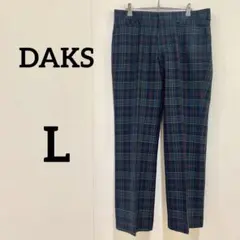 【DAKS】チェック柄 スラックスパンツ ウール混 84 メンズのサムネイル