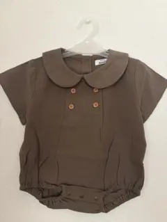 【新品・未使用】PAIR MANON 襟付き　ロンパース　モカ