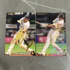 柳田悠岐選手プロ野球チップススターカード金箔サイン入りカード含む2枚
