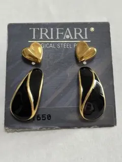 TRIFARI ピアス 2点セット ハート ブラックのサムネイル
