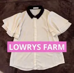 LOWRYS FARM フレアスリーブ 半袖ブラウス　L ローリーズファーム