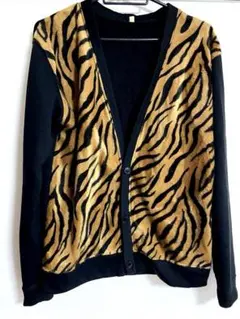 メンズ　トラ柄カーディガン