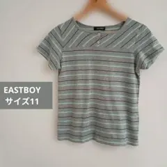 EASTBOY キッズ Tシャツ グレー ストライプ　サイズ11