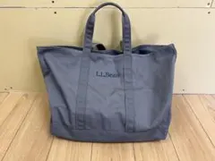 「美品」L.L.Bean トートバッグ グレー×グリーン 刺繍キャンバス