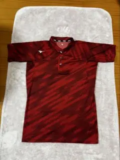 Mizuno 赤 限定品　ストライプ ポロシャツ　Lサイズ
