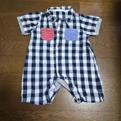 チェック柄ロンパース 70-80cm