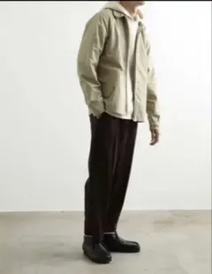 ADAM ET ROPE ポリエステルヘリンボーンイージーパンツ ダークブラウン