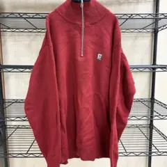 CHAPS RALPH LAUREN 赤　ハーフジップニットセーター Lサイズ