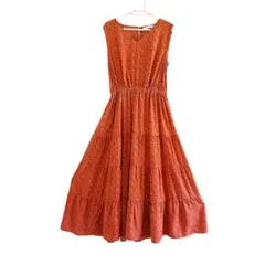 美品Rose farm小花柄ノースリーブAラインワンピース　さらさら　L