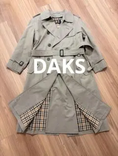 DAKS トレンチコート ベージュ ハウスチェック ベルト付き ヴィンテージ