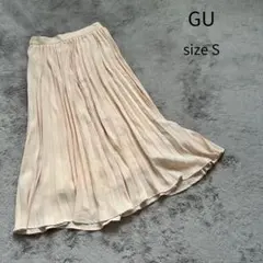 GU ジーユー プリーツスカート スカート ロングスカート S くすみピンク