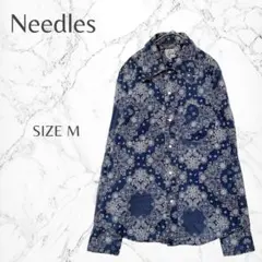 Needles ニードルズ アスコットカラーシャツ マルチストライプカラー S