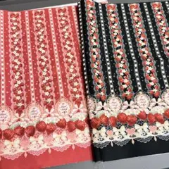 いちご柄 生地 はぎれ 2色セット