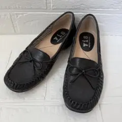 ViS モカシン ブラック 23cm フラットシューズ ヴィス