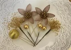 髪飾り　結婚式　成人式　七五三、卒業式　ヘッドドレス　ゴールド 着物j