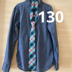 OLD NAVY チェック柄ネクタイ付き長袖シャツ M