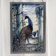 ルイス・C・ティファニーヴィンテージステンドグラス インコと金魚鉢
