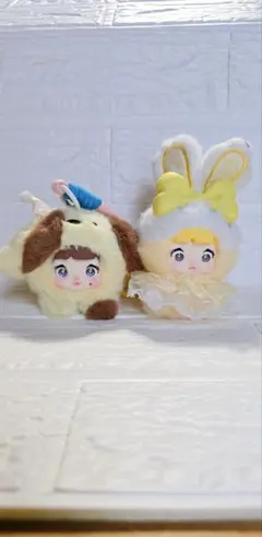 【値下げ中】Nommi ぬいぐるみマスコット 2種セット（犬＆うさぎ着ぐるみ）