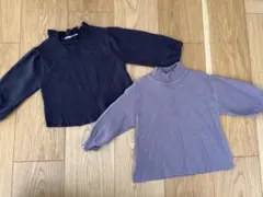 ZARAフリルネックバルーンスリーブトップス2点セット