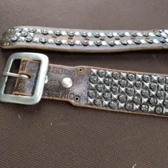 茶芯】 RRL イタリア製 スタッズ＆カラージュエル レザーベルト36