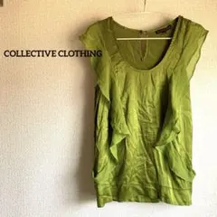 COLLECTIVE CLOTHING グリーンノースリーブトップス