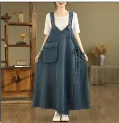 大きいサイズ サロペット　ワンピース　レディース 春夏　 新品 デニム