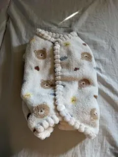 くま柄 ボア 犬用服 Mサイズ