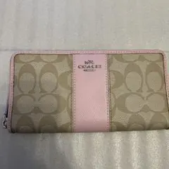 新品未使用　COACH 長財布 ベージュ/ピンク