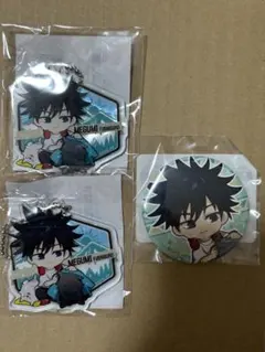 呪術廻戦 まるくじ キャンプ アクリルキーホルダー 缶バッジ　伏黒恵