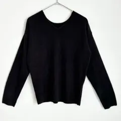 ◯ AZUL BY MOUSSY アズール Vネック長袖ニット 黒 F