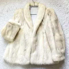 近年 希少デザイン クロップ パールミンク リアルファーコート襟