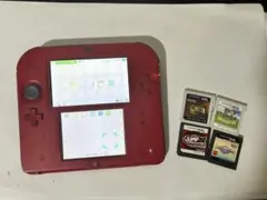 【動作品・ソフト付き】ニンテンドー 2DS 本体 レッド 任天堂 充電器