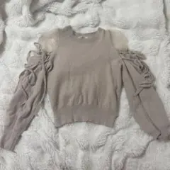 SNIDEL ベージュ ニットセーター リボン付き