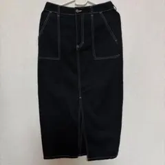 アズノゥアズ　AS KNOW AS黒　白　タイトスカート　前スリット　おしゃれ