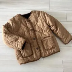 ノーカラー　ボア　キルトジャケット　コート