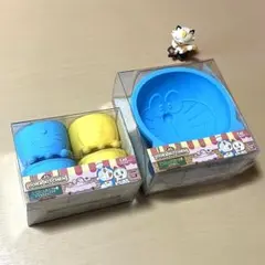 訳アリ＆開封品★２点★ドラえもん顔の型★シリコーンデコケーキ型＆カップ型